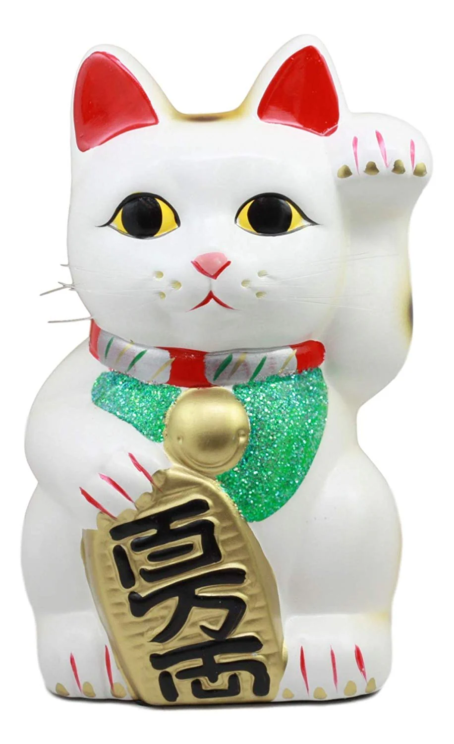 Ebros Japanese Luck and Fortune White Cat Maneki Neko Coin Bank Ceramic 9.5"H - Image 3