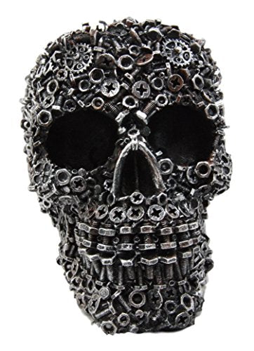 Ebros Junkyard Mechanic Gears Nuts Bolts And Screws Hardware Skull Decorative Figurine - Image 4