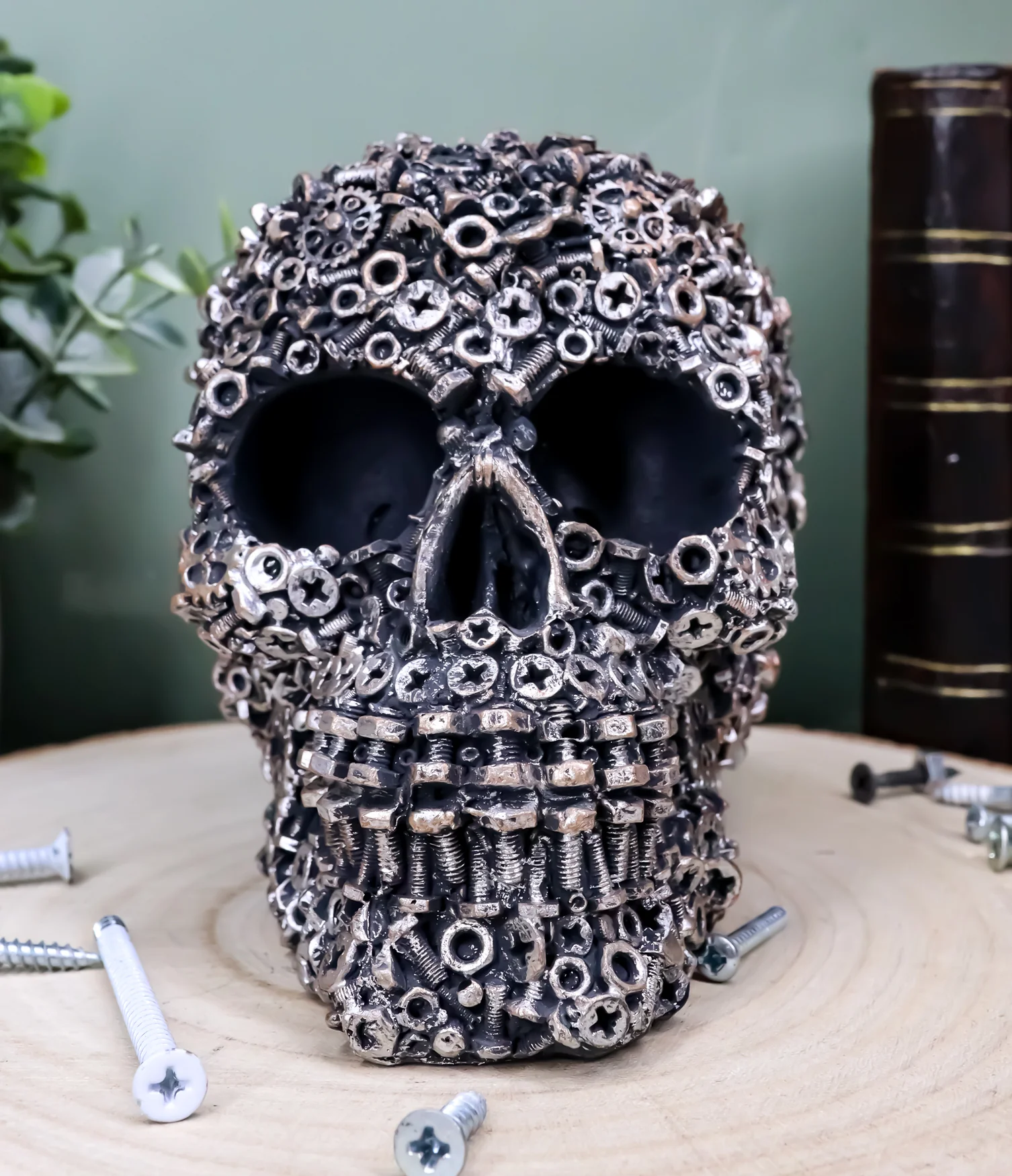 Ebros Junkyard Mechanic Gears Nuts Bolts And Screws Hardware Skull Decorative Figurine - Image 8
