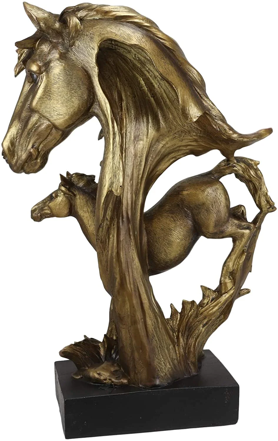Ebros Large 15" H Wild Stallion Horse Bust Statue On Museum Style Pedestal Base - Image 2