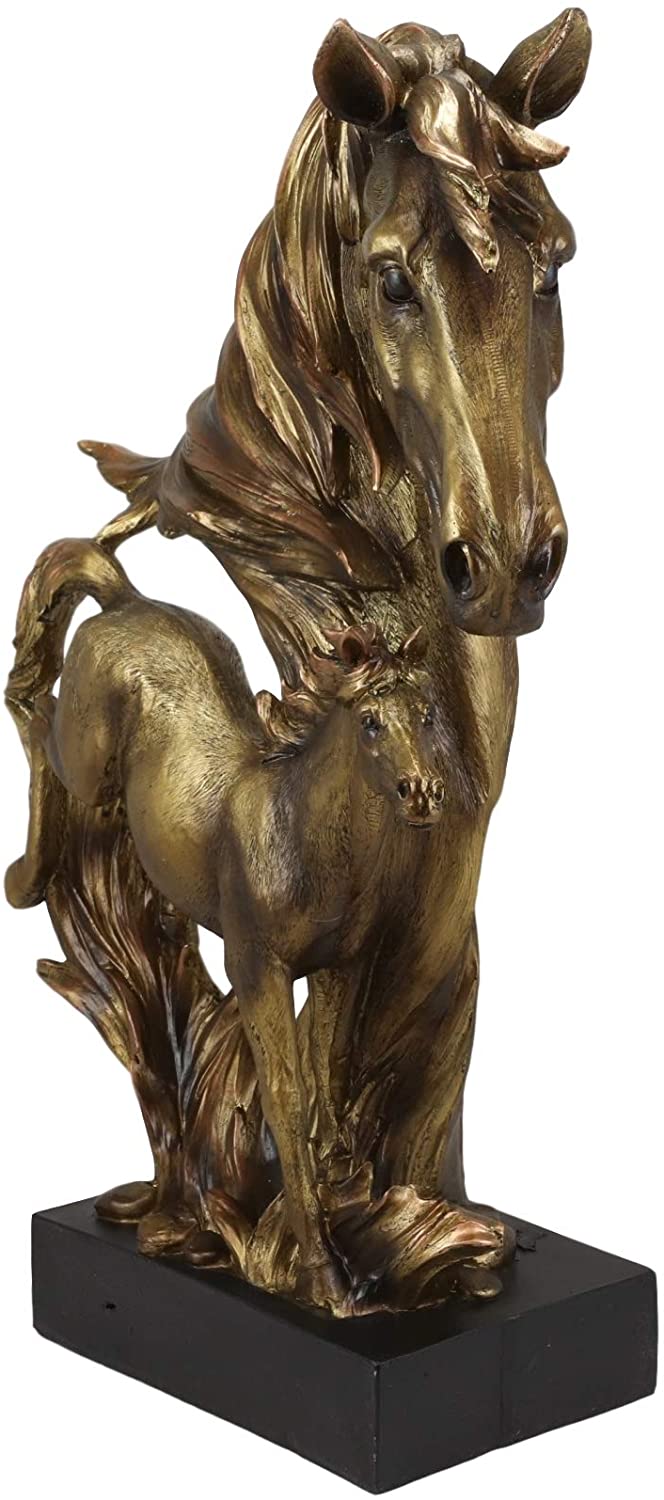 Ebros Large 15" H Wild Stallion Horse Bust Statue On Museum Style Pedestal Base - Image 4