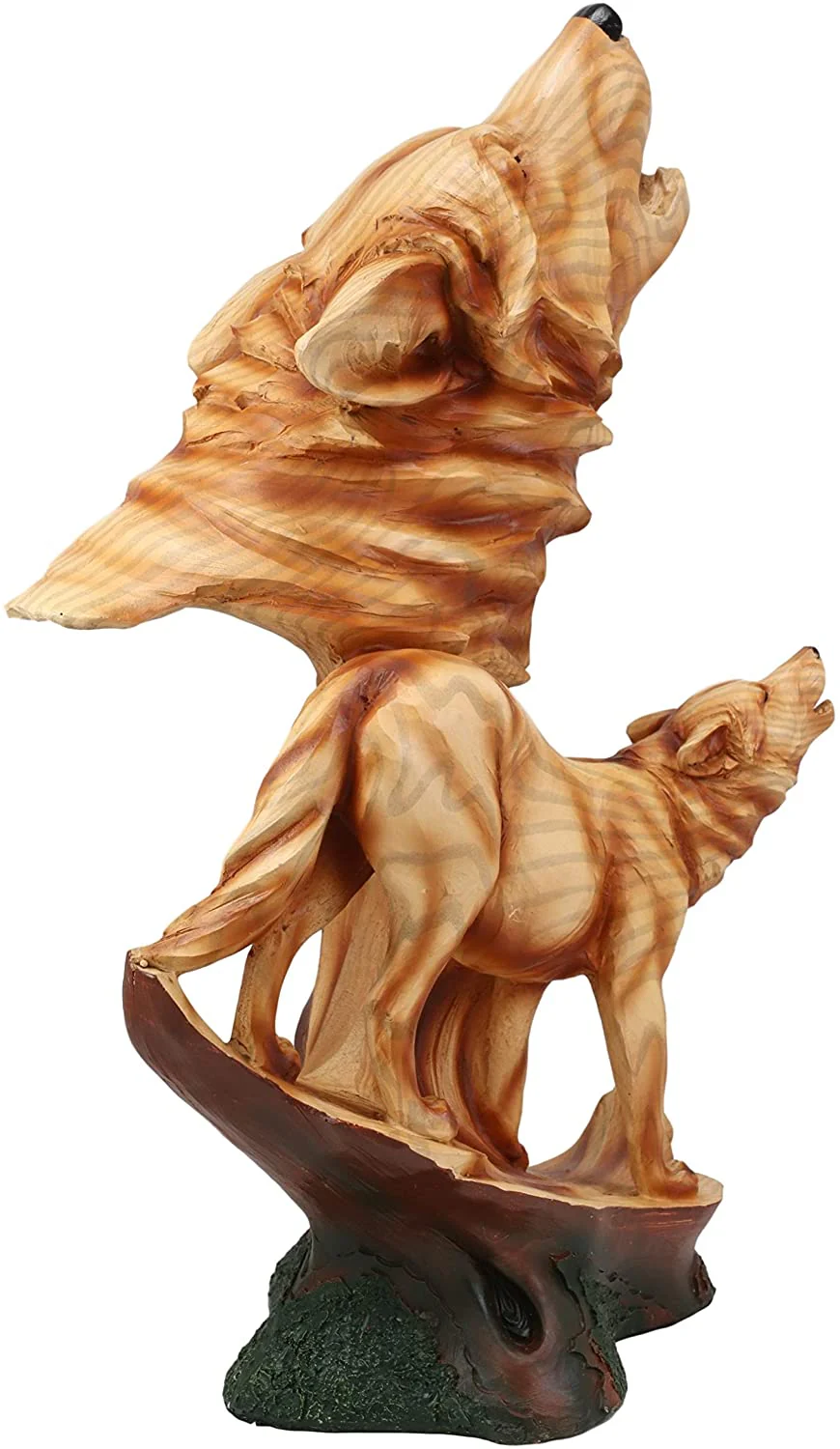 Ebros Large 15" Tall Howling Wolf Bust Statue On Pedestal Base (Faux Wood) - Image 4