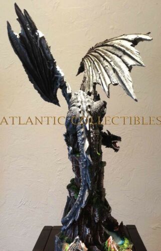 Ebros Large 23.5" Tall Black Dragon Guarding Castle Atop A Rocky Cliff Statue - Image 11
