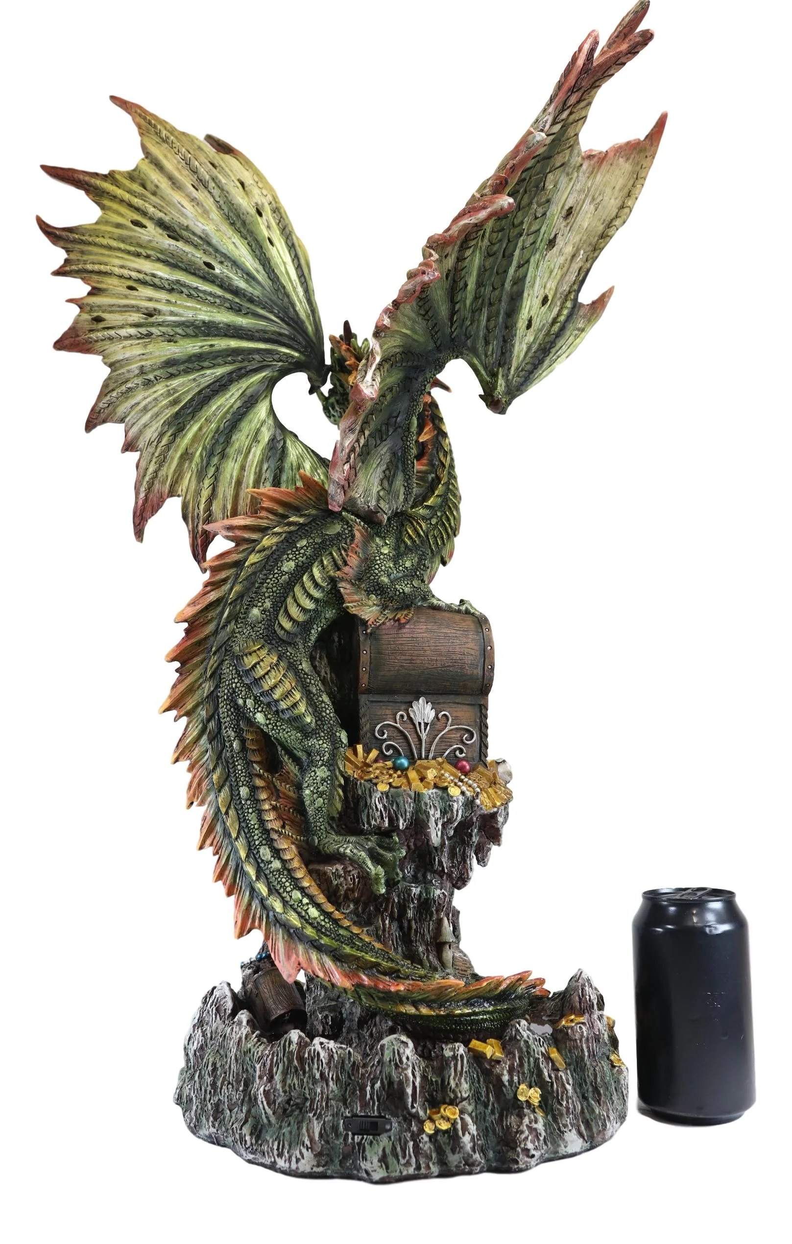 Ebros Large 26"H Green Castle Guardian Treasure Dragon Statue Fantasy Home Decor - Image 10