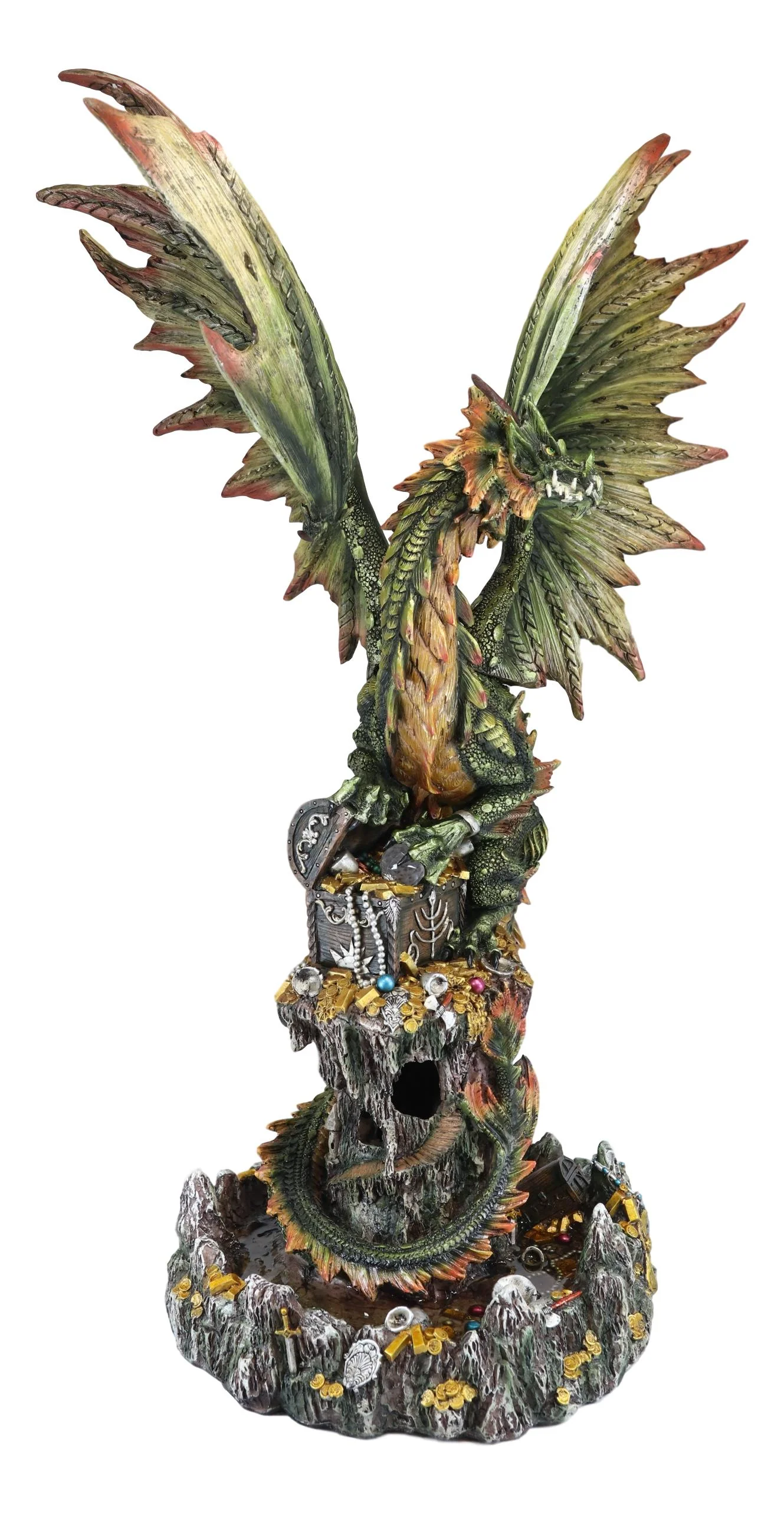 Ebros Large 26"H Green Castle Guardian Treasure Dragon Statue Fantasy Home Decor - Image 7