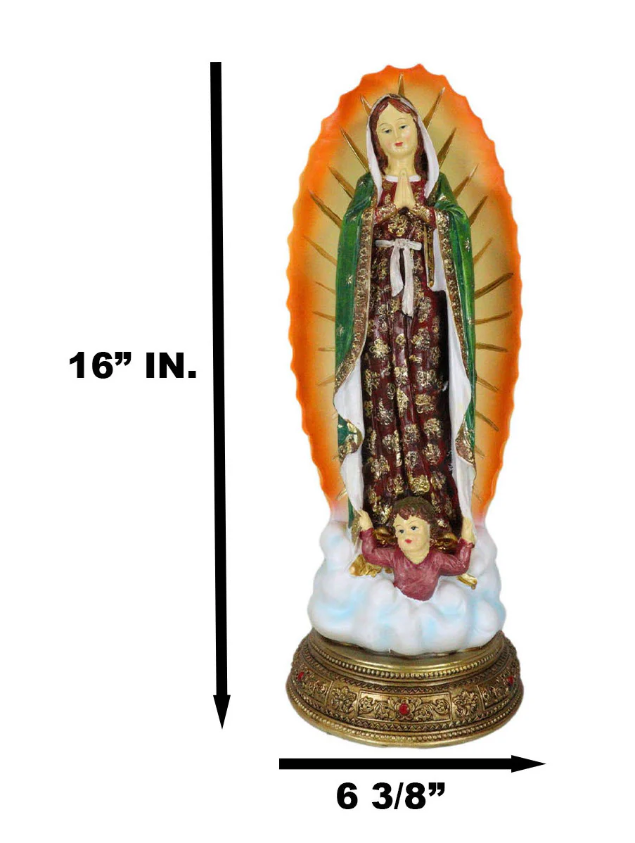 Ebros Large Blessed Virgin Our Lady of Guadalupe Statue 16.25"Tall Holy Mother Mary - Image 7