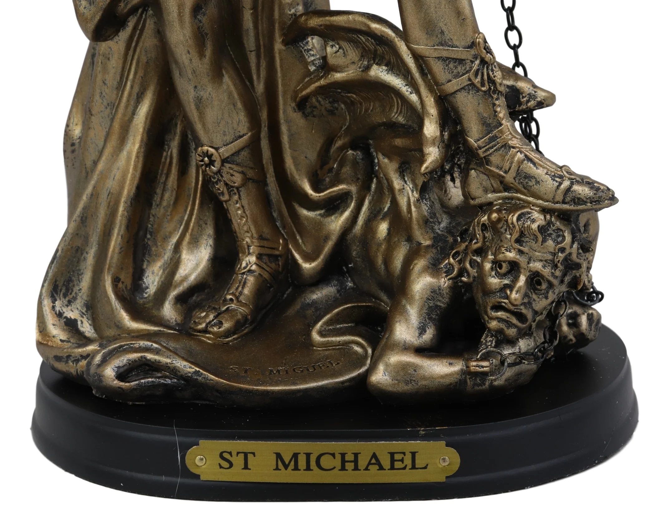 Ebros Large Archangel Saint Michael Slaying Chained Lucifer Statue 12.5" Tall - Image 7