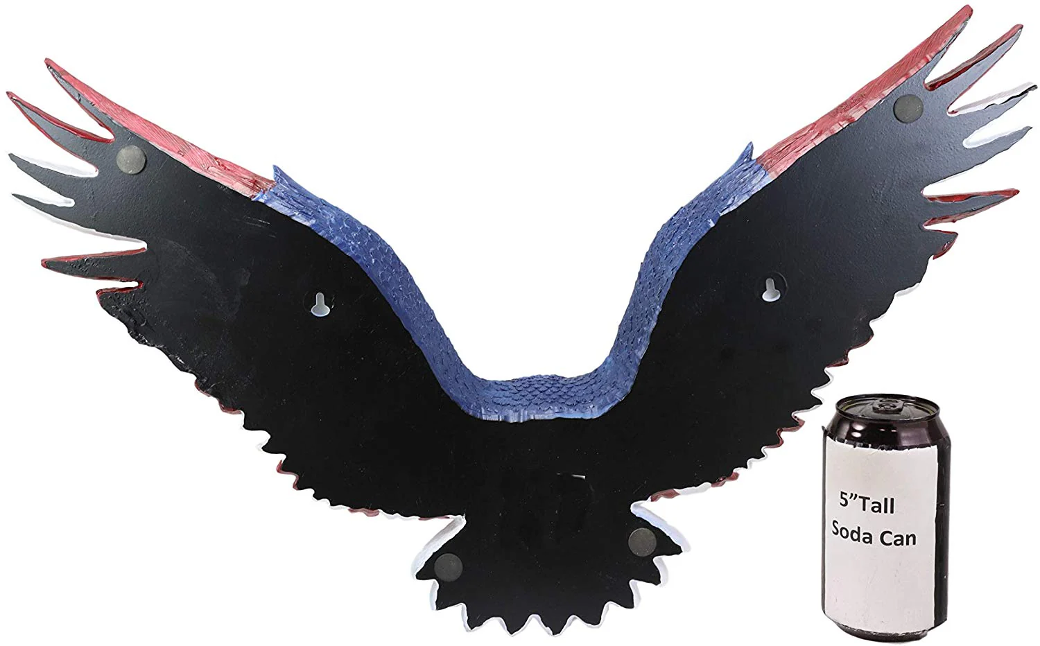 Ebros Large Flying American Flag Tattoo Bald Eagle Wall Sculpture 22" Long Decor - Image 4