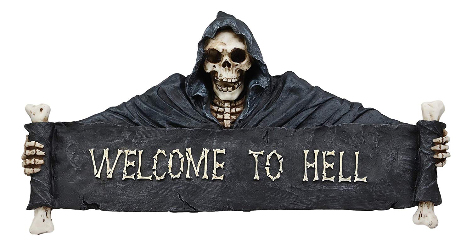 Ebros Large Grim Reaper Skeleton Welcome Opening Scroll Wall Decor 17.5" Long - Image 5