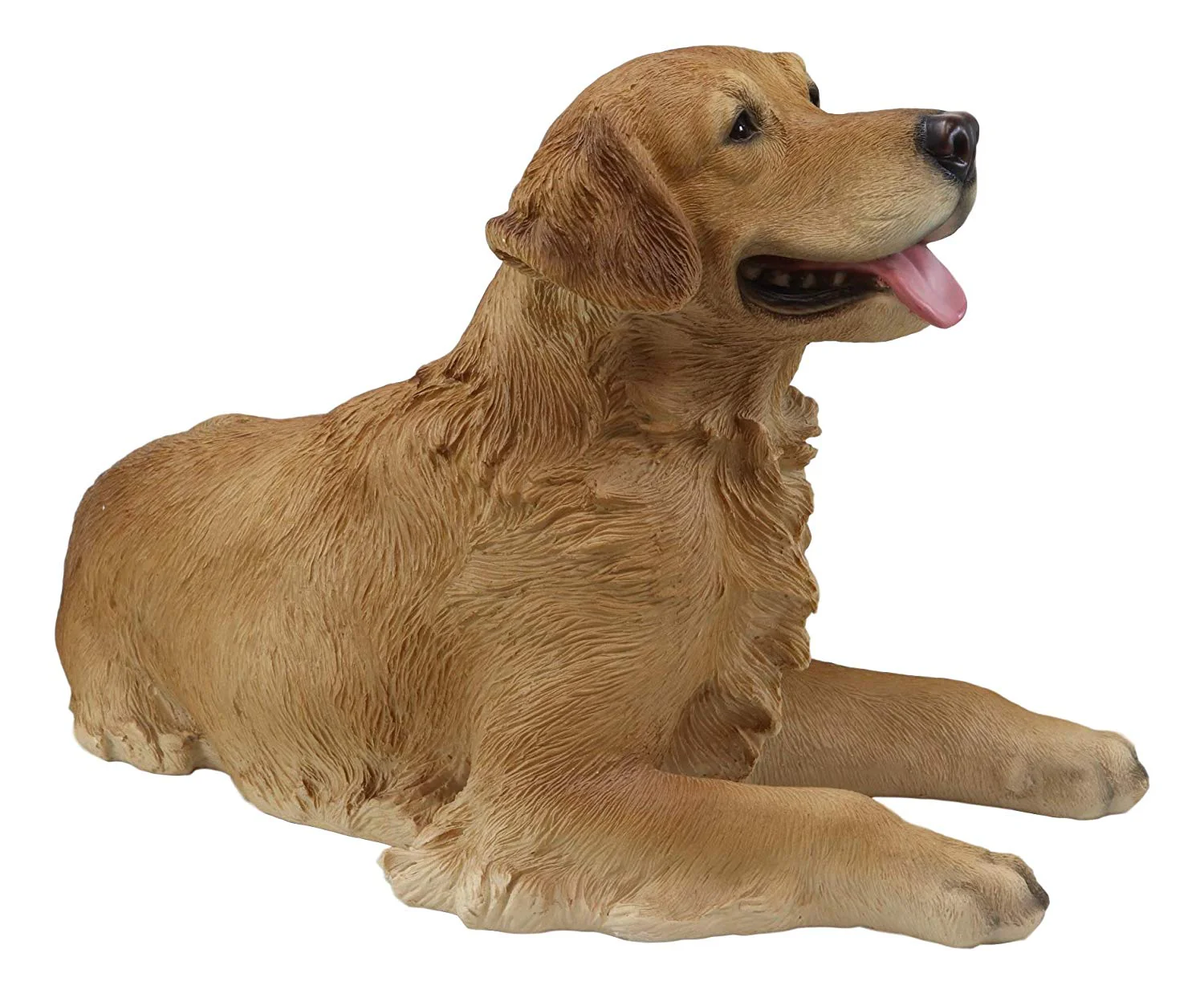 Large Lifelike Charlie The Chocolate Golden Retriever Panting Statue 23.25"Long - Image 3