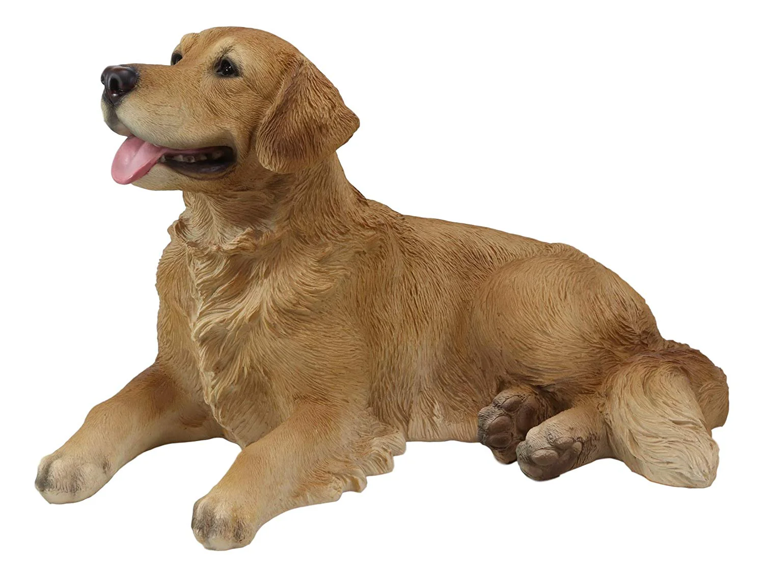 Large Lifelike Charlie The Chocolate Golden Retriever Panting Statue 23.25"Long - Image 5