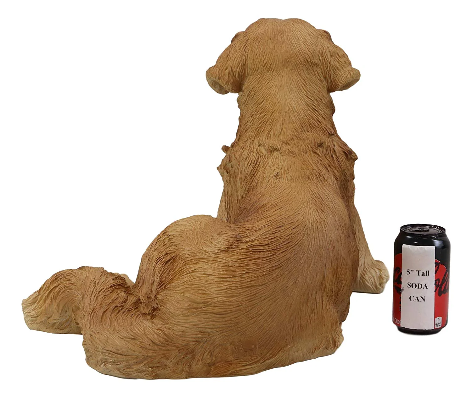 Large Lifelike Charlie The Chocolate Golden Retriever Panting Statue 23.25"Long - Image 6