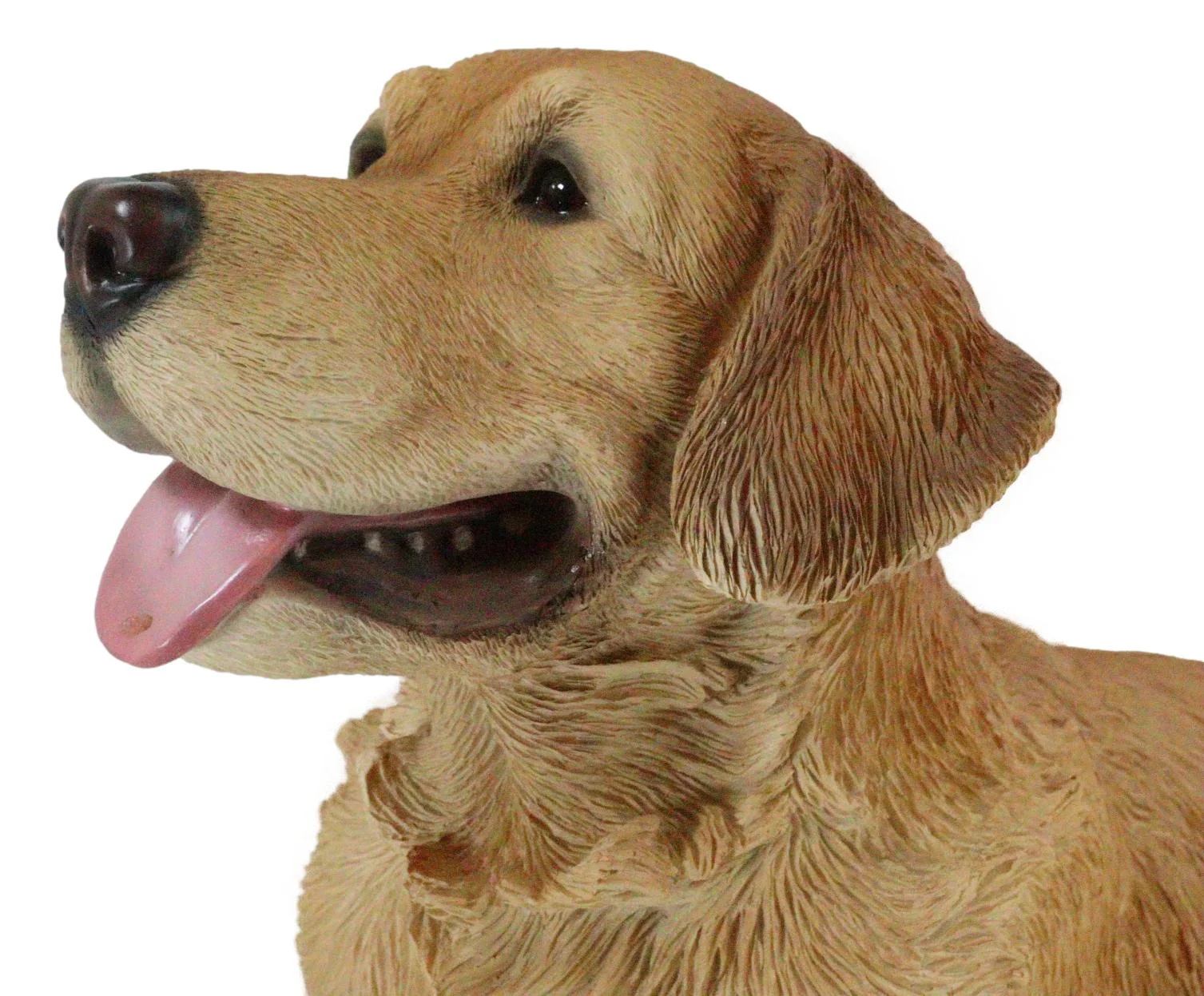 Large Lifelike Charlie The Chocolate Golden Retriever Panting Statue 23.25"Long - Image 7