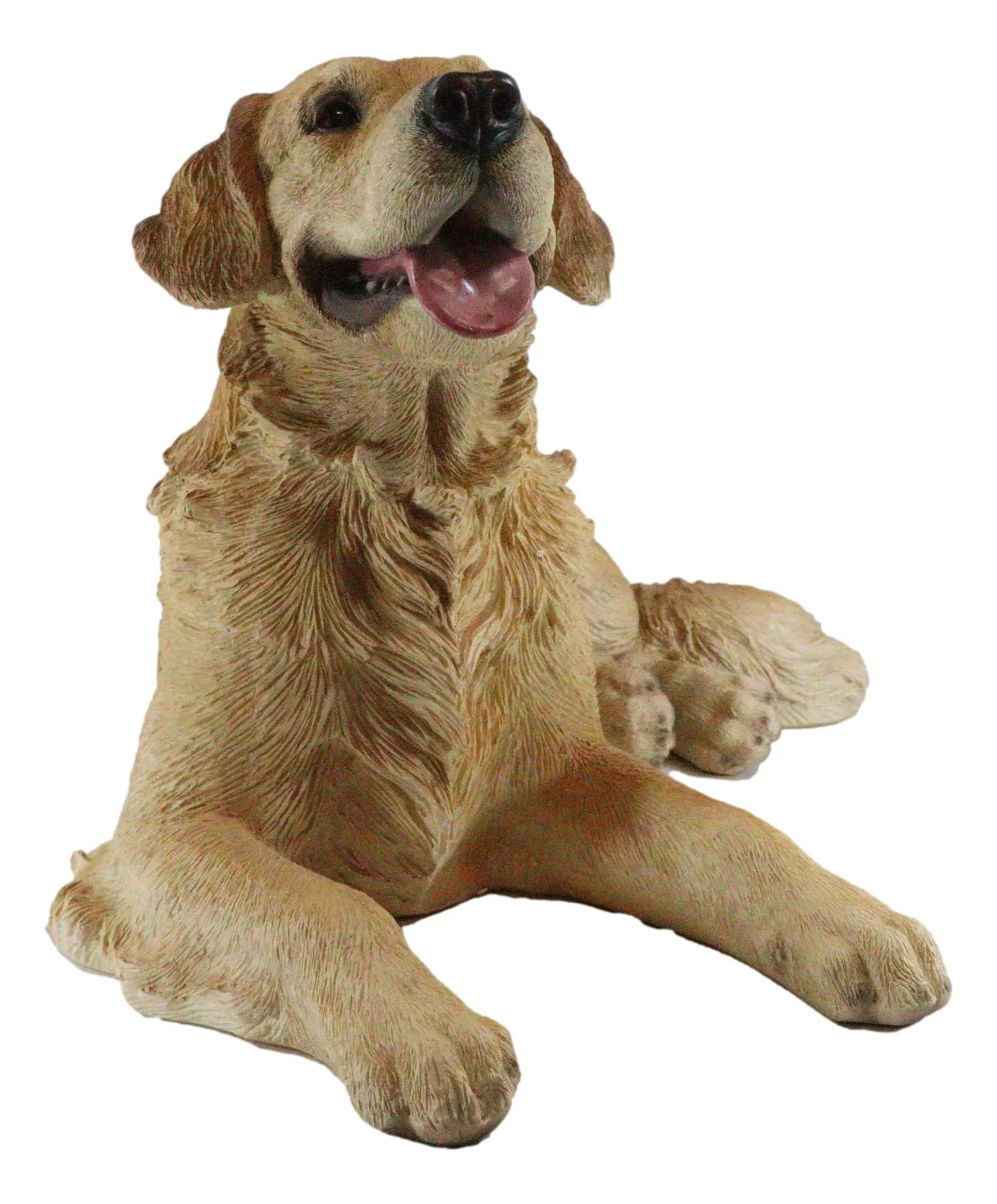 Large Lifelike Charlie The Chocolate Golden Retriever Panting Statue 23.25"Long - Image 8