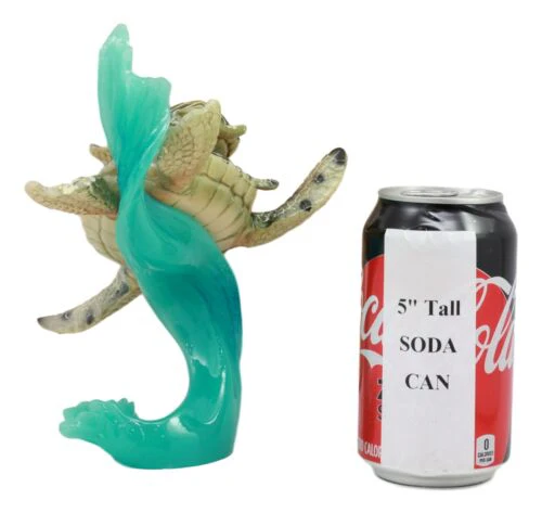 Ebros Large Marine Giant Sea Turtle With Hatchling Baby Riding Current Figurine - Image 6