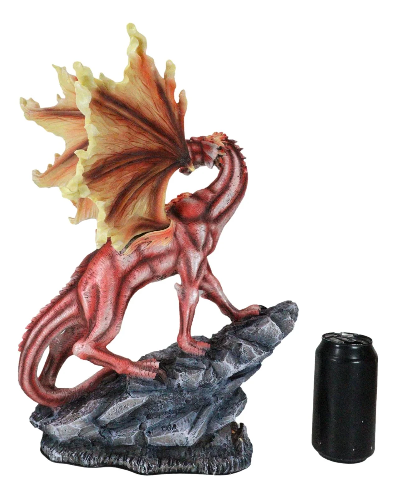Ebros Large Red Magma Lava Smaug Dragon On Volcanic Rock Statue Fantasy Home Decor - Image 9