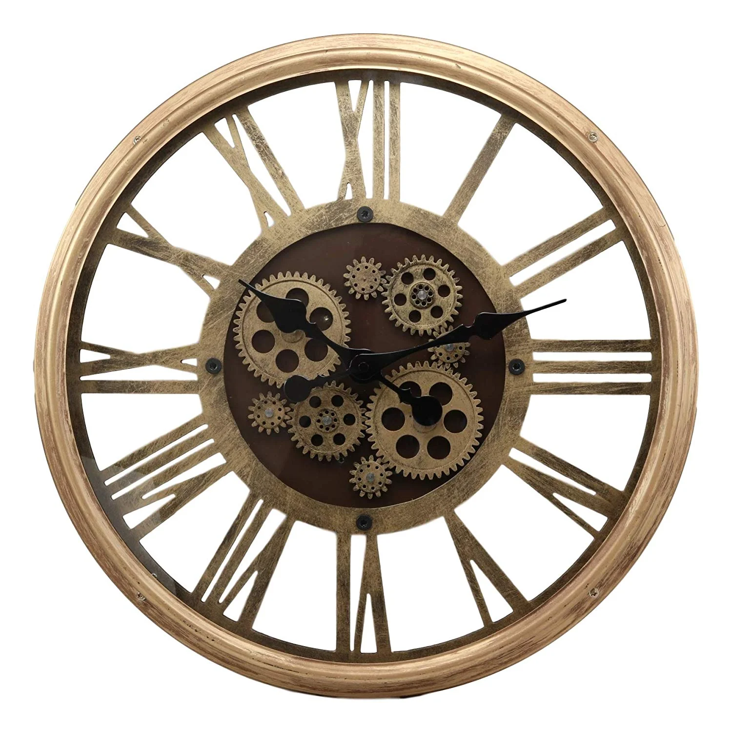 Ebros Large Steampunk Mechanical Moving Gears Wall Clock Oversized Roman Numeral - Image 4