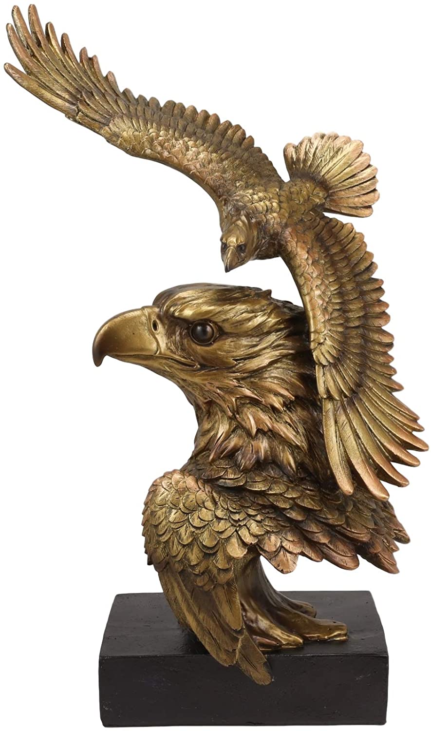 Ebros Large Wings Of Liberty American Bald Eagle Head Bust Soaring Eagle Statue - Image 2