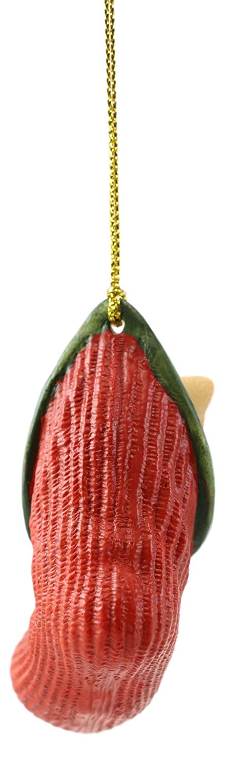 Orange Tabby Cat Kitten in The Sock Small Hanging Ornament Figurine & Glass Eyes - Image 3
