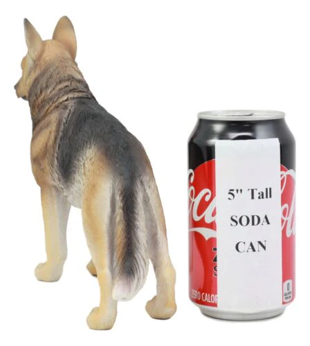 Ebros Lifelike Realistic German Shepherd Dog Statue with Glass Eyes 8.25" Long Animal Decorative Figurine - Image 3