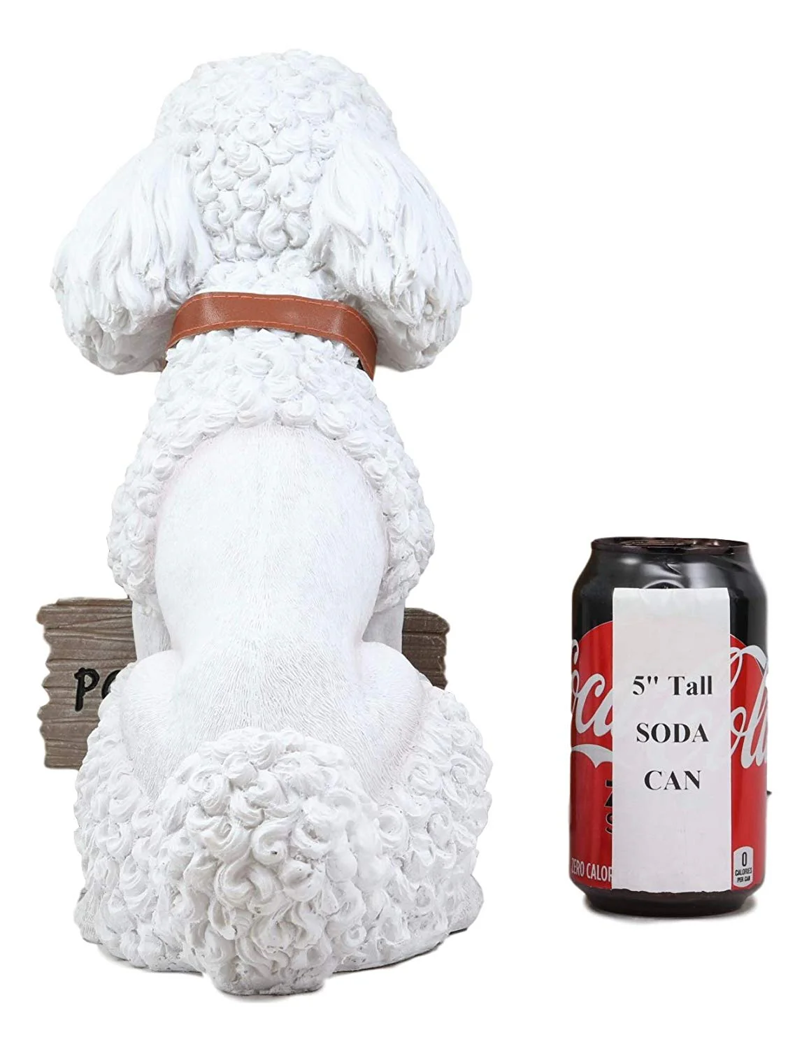 Ebros Realistic White French Poodle Dog Fifi Welcome Greeter Statue With Jingle Collar - Image 5