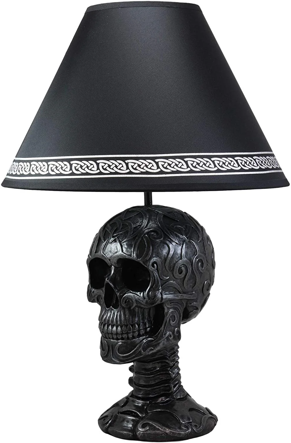 Ebros Light of Wisdom Gothic Tribal Skull Table Lamp with Shade - Image 3