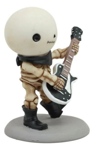 Ebros Lightning Lucky The Rock Star Skeleton Electric Guitarist Statue 3.5" Tall Unfortunate Luck of The Lightning Guitar Rocker Collectible Figurine - Image 2