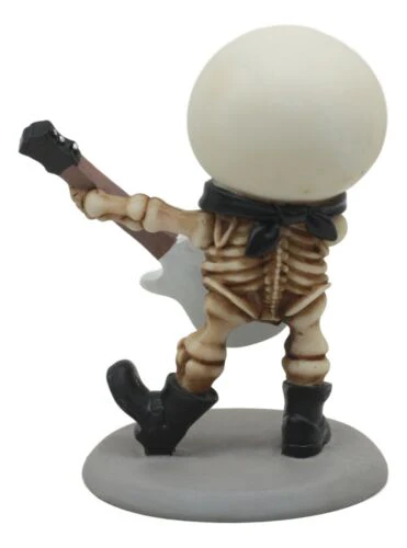 Ebros Lightning Lucky The Rock Star Skeleton Electric Guitarist Statue 3.5" Tall Unfortunate Luck of The Lightning Guitar Rocker Collectible Figurine - Image 3