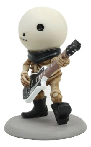 Ebros Lightning Lucky The Rock Star Skeleton Electric Guitarist Statue 3.5" Tall Unfortunate Luck of The Lightning Guitar Rocker Collectible Figurine - Image 4