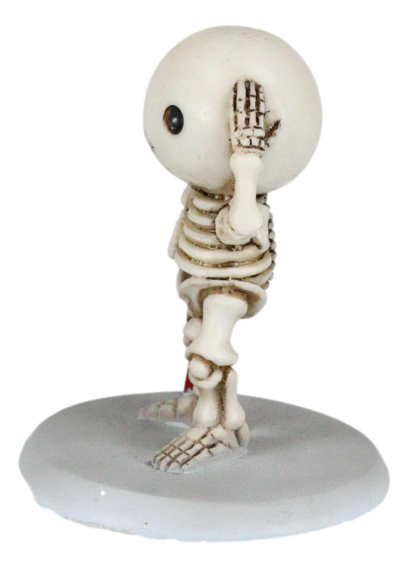 Ebros Lucky Breaks A Mirror Collectible Figurine 3.5" Tall Skeleton Boy Statue - Image 5