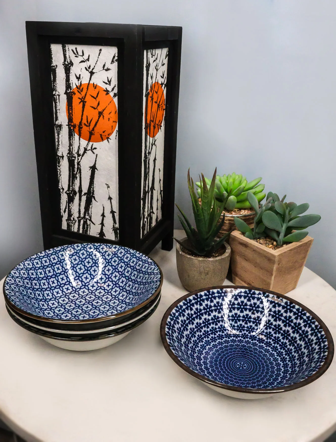 Ebros Made In Japan 4 Piece Geometry Ceramic Dining Rice Meal Soup Bowls 5.5"Diameter - Image 10