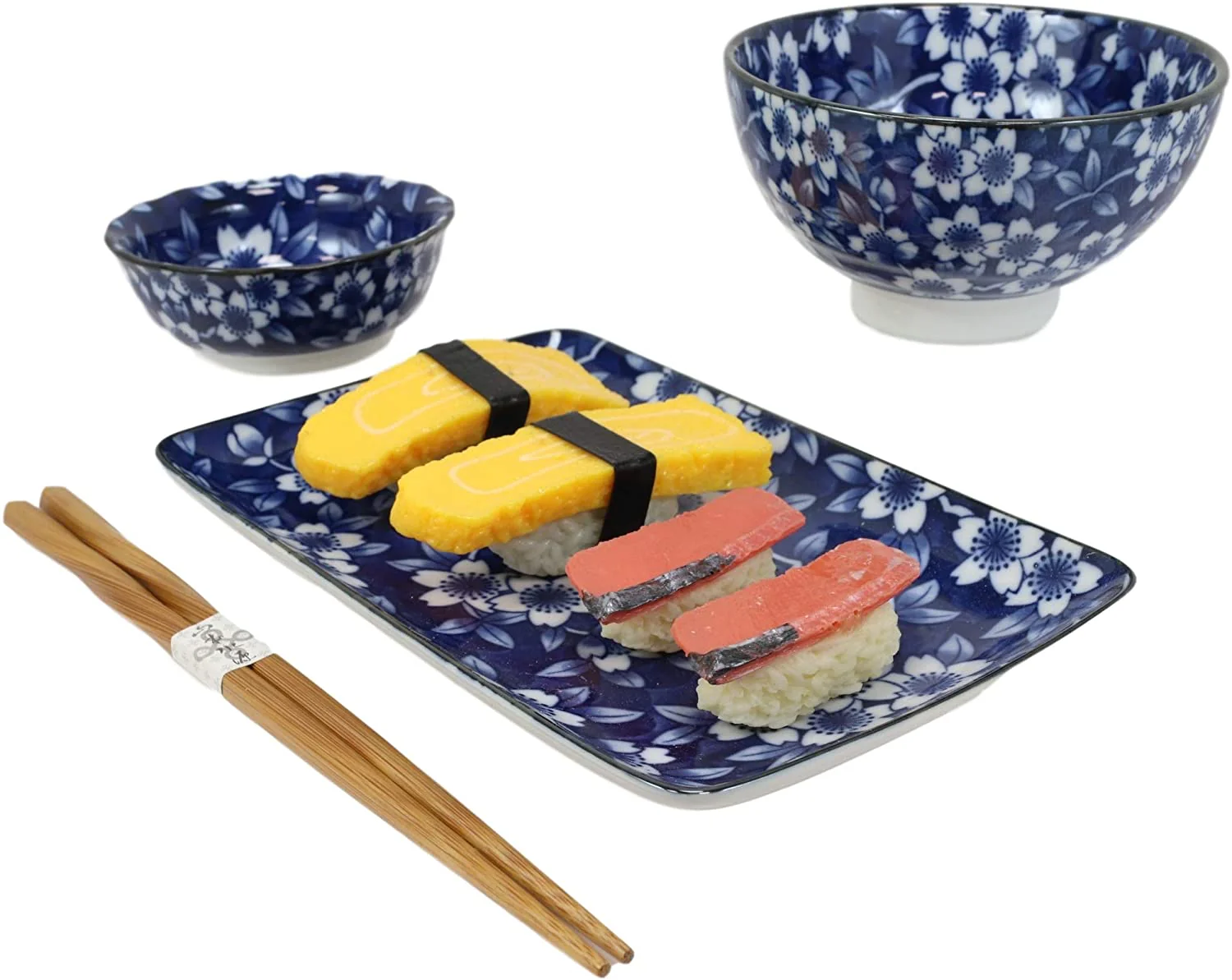 Ebros Made in Japan Dinnerware 8pc Set For 2 Plates, Bowls, Dish & Chopsticks - Image 6