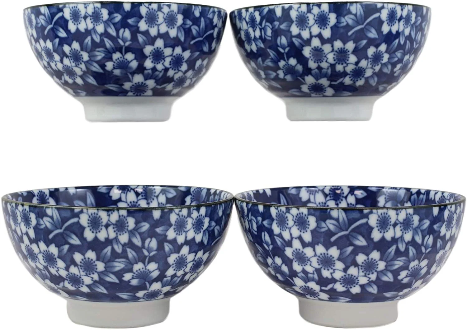 Ebros Made in Japan Ming Design 12oz Rice Soup Cereal Porcelain Bowls Set of 4 - Image 2