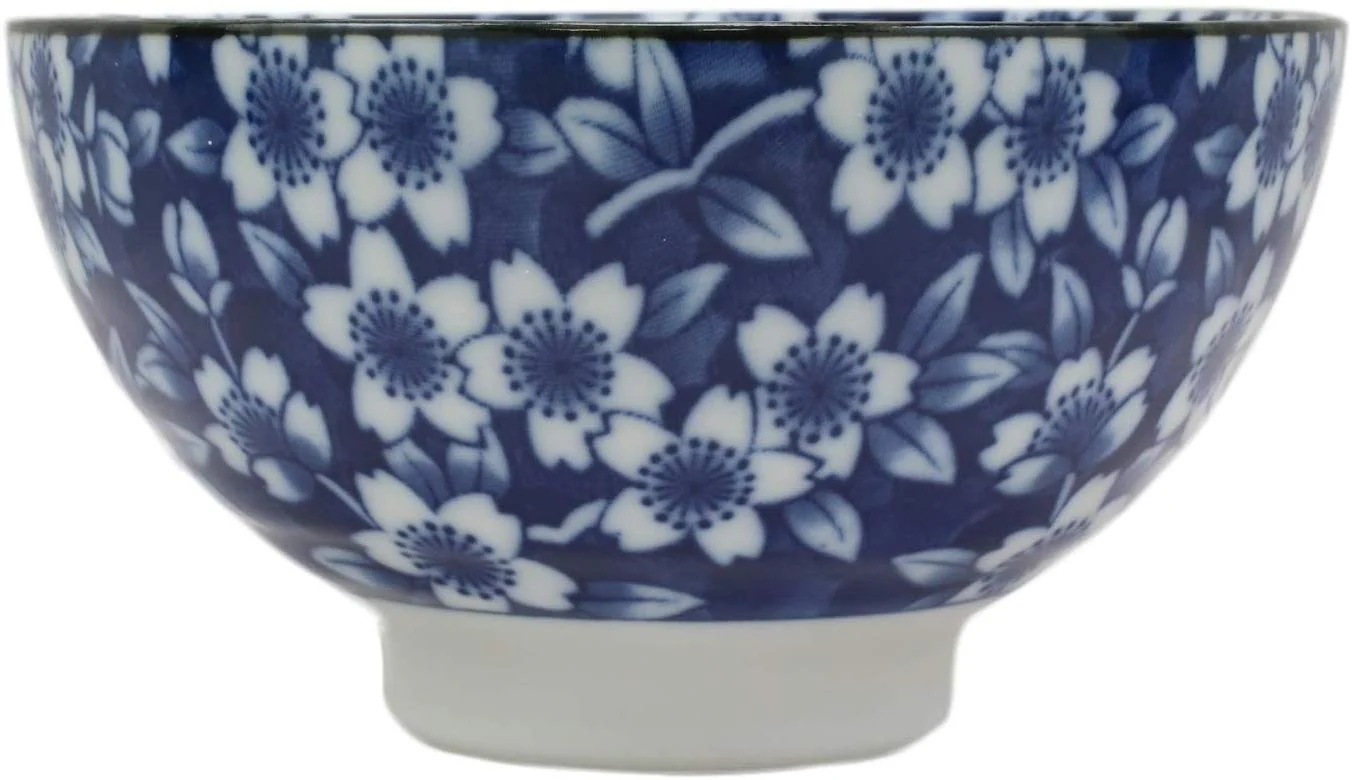 Ebros Made in Japan Ming Design 12oz Rice Soup Cereal Porcelain Bowls Set of 4 - Image 3