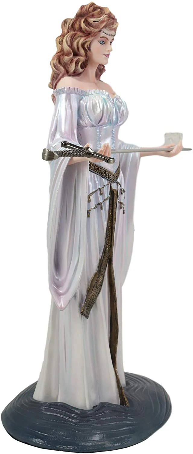 Ebros Medieval Arthurian Legend Lady of The Lake Holding Excalibur Statue 13.5 H - Image 4