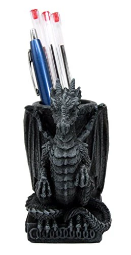 Ebros Medieval Fantasy Dragon Stationery Office Desktop Pen Pencil Holder 4.75"H - Image 3