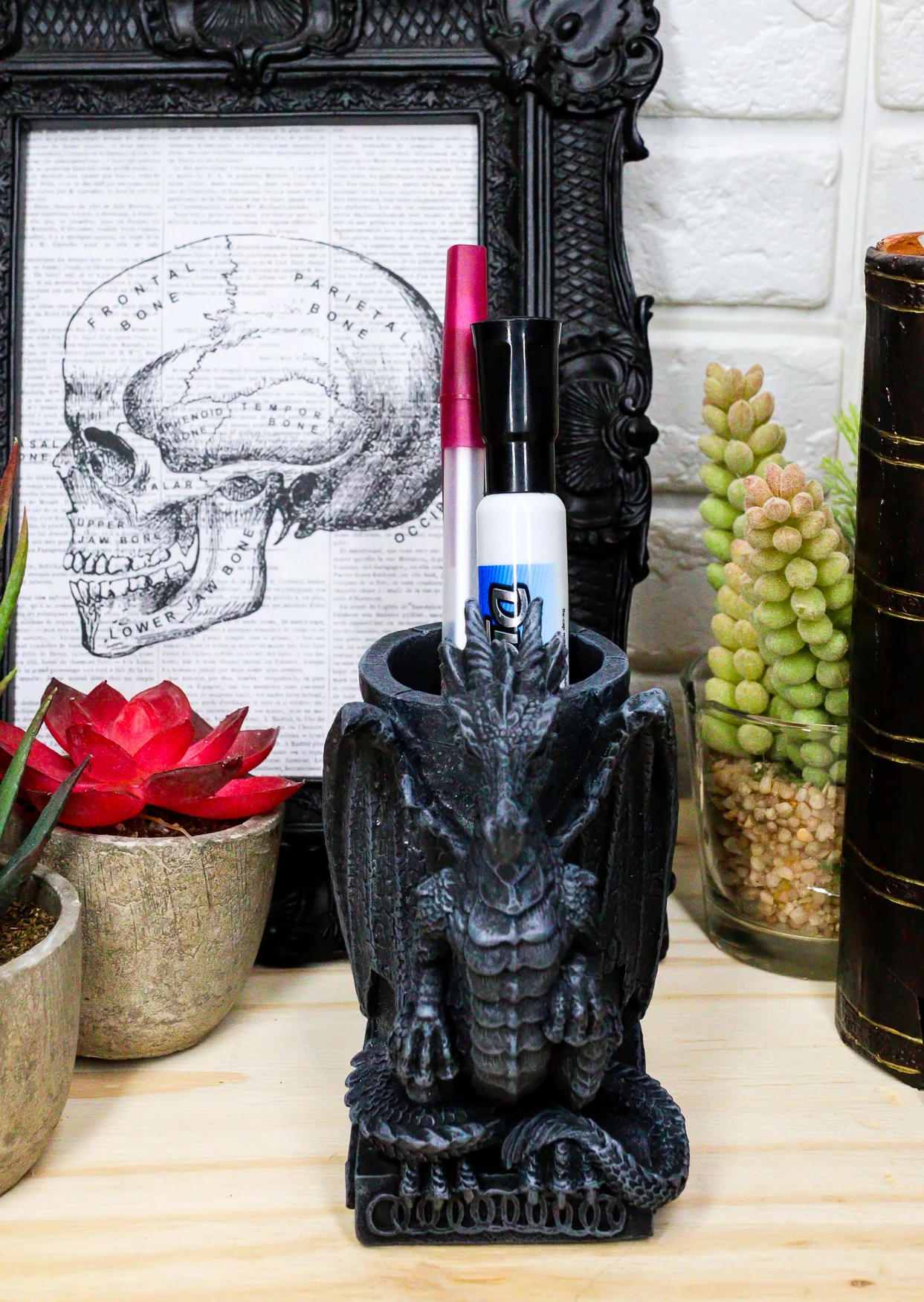 Ebros Medieval Fantasy Dragon Stationery Office Desktop Pen Pencil Holder 4.75"H - Image 8
