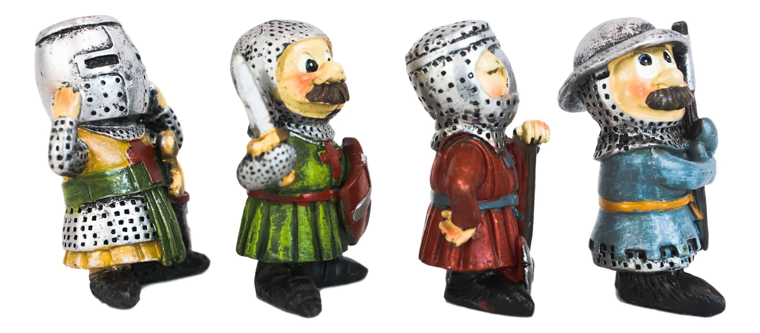 Medieval Knight Crusader Templar Sword Axe Shield Armor Mini Figurine Set of 4 - Image 4