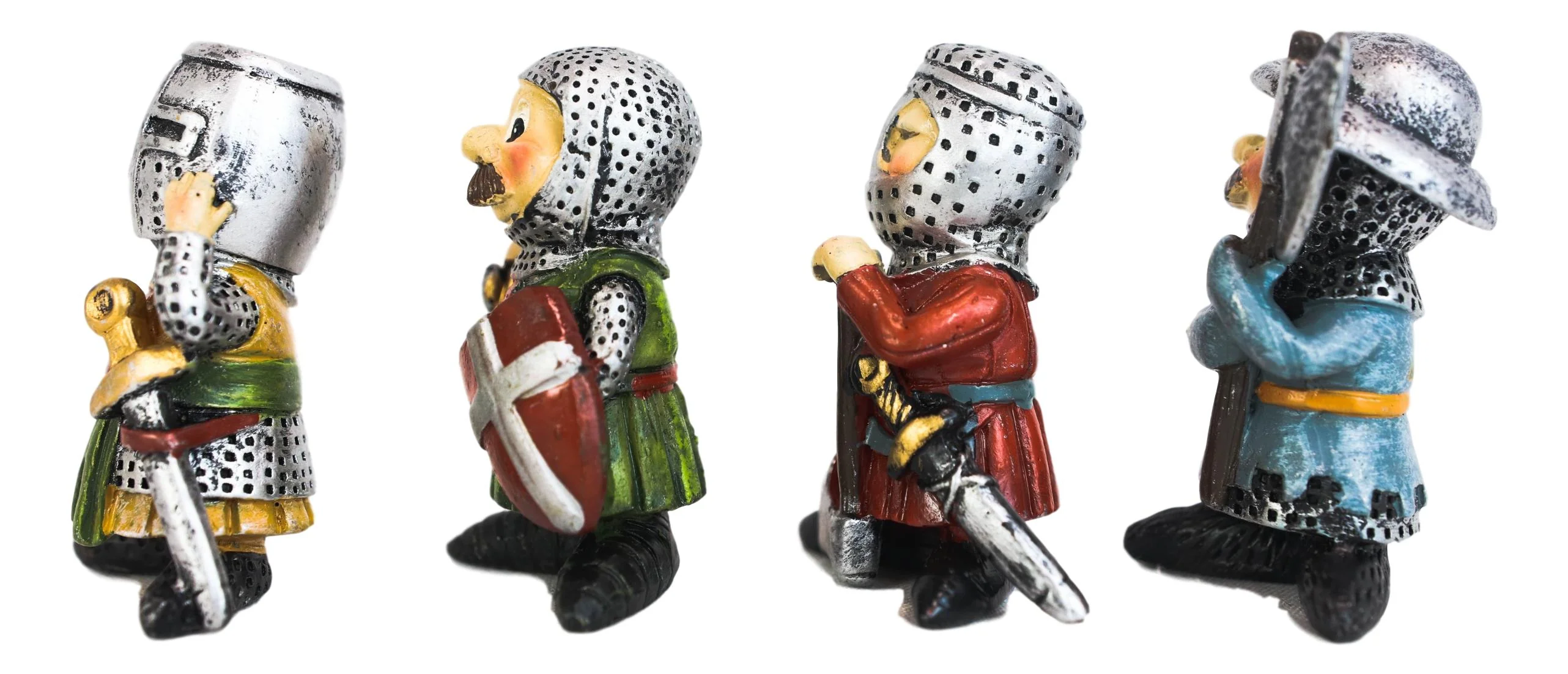 Medieval Knight Crusader Templar Sword Axe Shield Armor Mini Figurine Set of 4 - Image 5