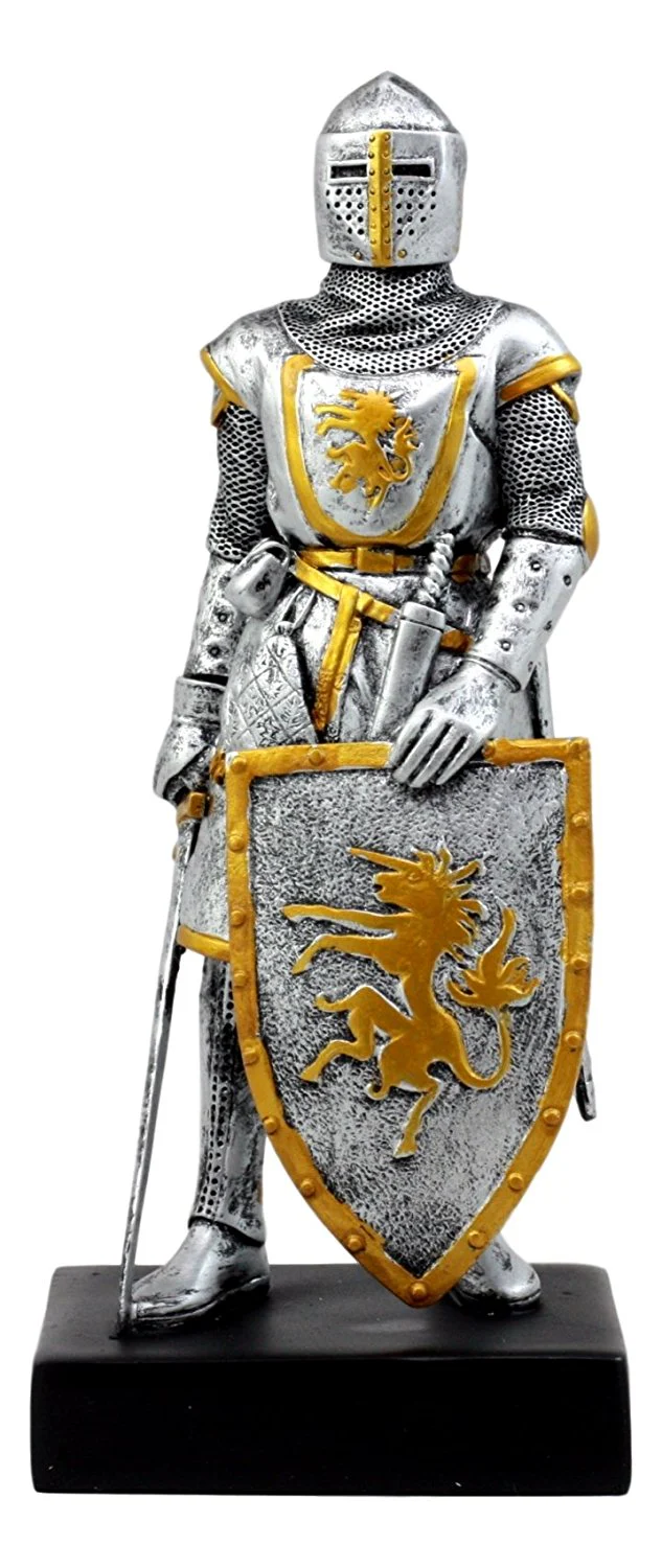 Ebros Medieval Swordsman Knight Of Heraldry Figurine 8.75"Tall Suit of Armor - Image 2