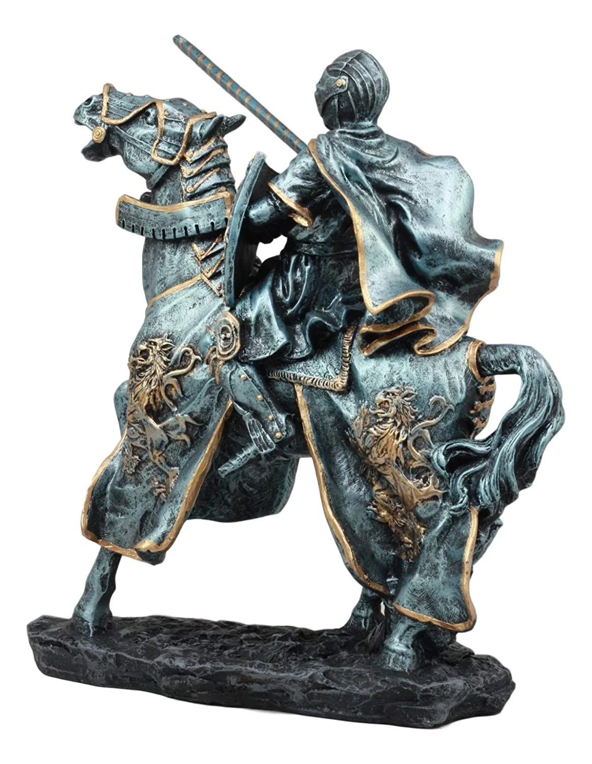 Ebros Medieval Tournament Jousting Suit Of Armor Knight Charging On Cavalry Horse Statue 11" Tall Renaissance Knighthood Collectible Decor - Image 4