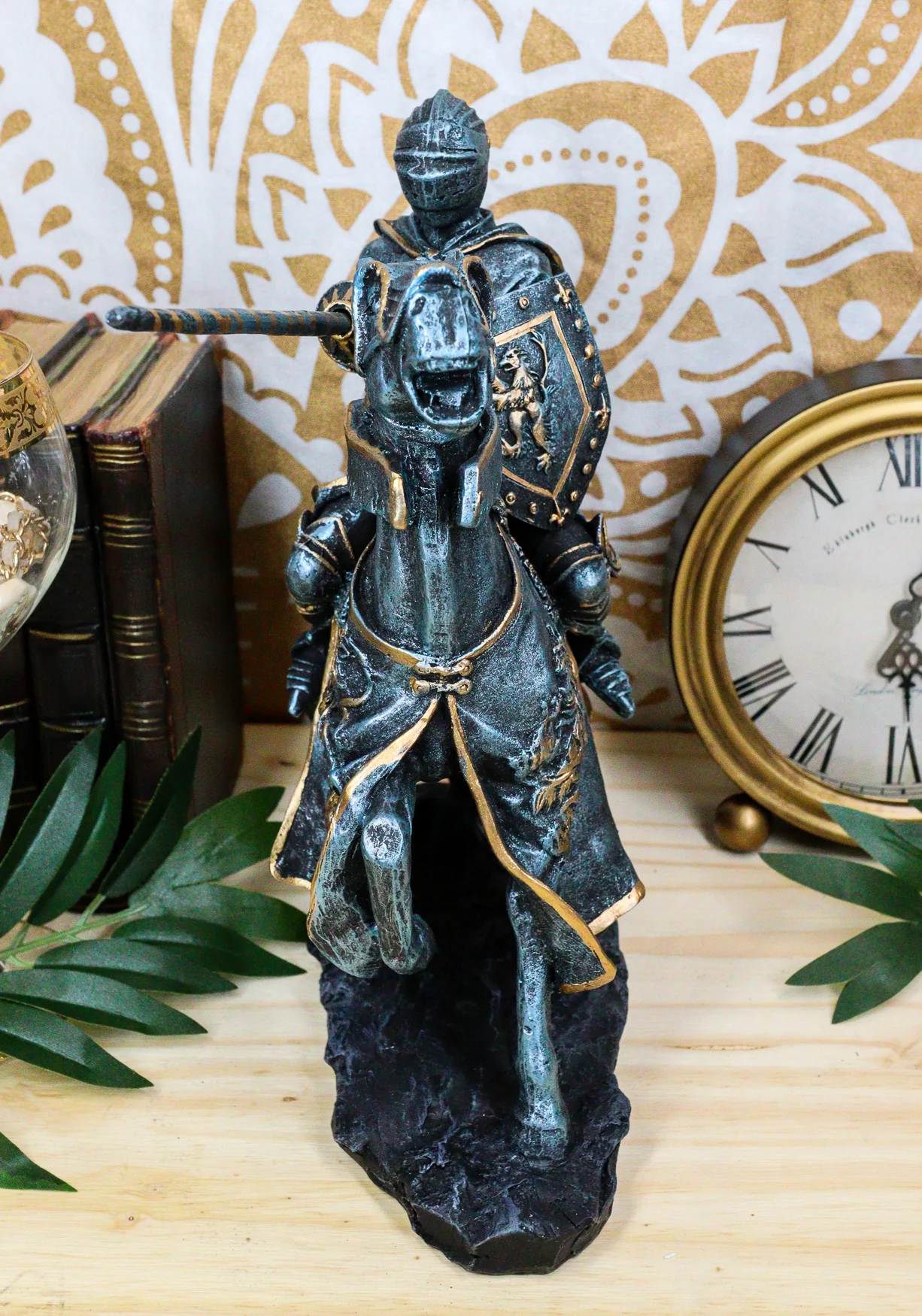 Ebros Medieval Tournament Jousting Suit Of Armor Knight Charging On Cavalry Horse Statue 11" Tall Renaissance Knighthood Collectible Decor - Image 7