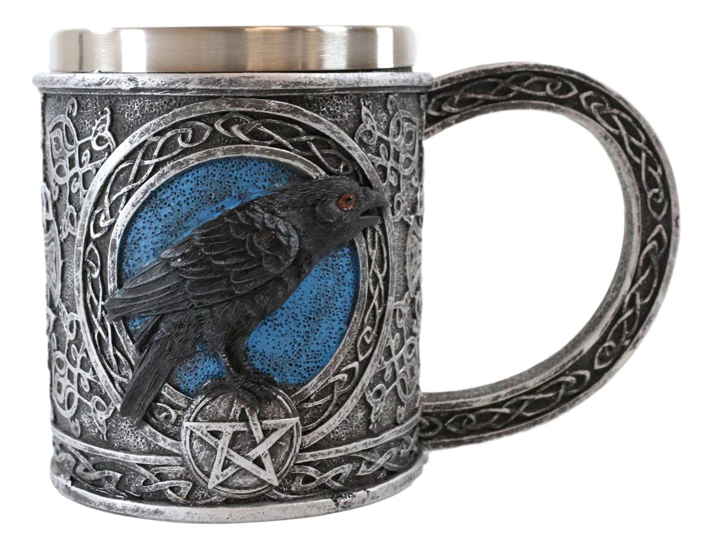 Ebros Moonlight Raven With Celtic Tribal Tattoo Drinking Mug Cup 6.25"W - Image 6