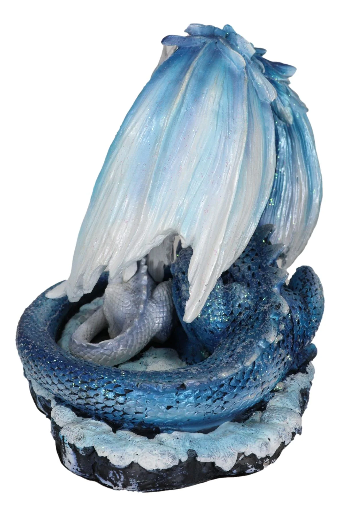 Ebros Nature's Nurture Mother Dragon Adoring White Baby Dragon Statue Home Decor Resin Fantasy Dragon Family Sculptural 6.75" Long - Image 5