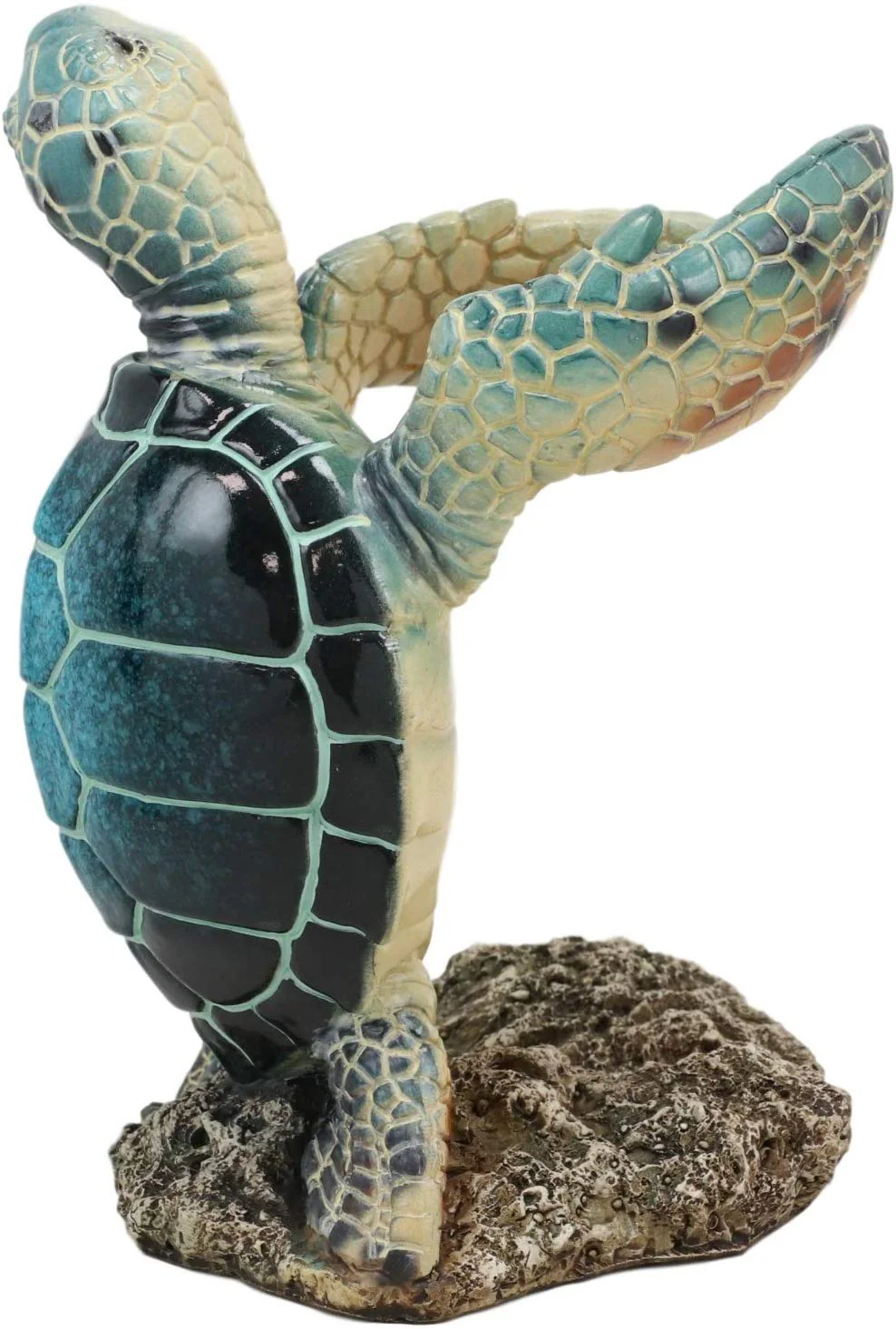 Ebros Nautical Blue Sea Turtle Wine Bottle Holder Caddy Figurine 7.5" High - Image 3