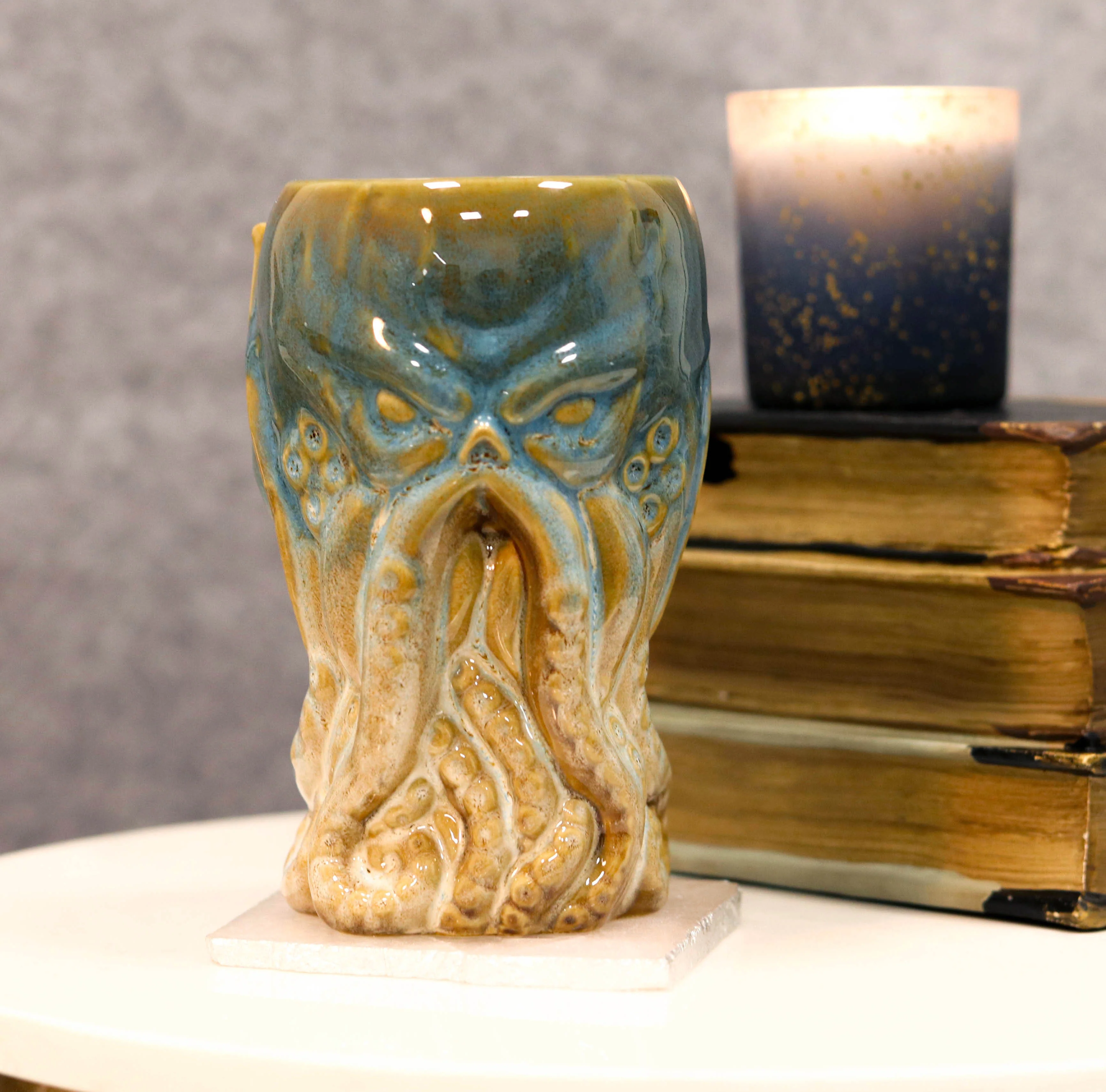 Blue Nautical Cthulhu Cosmic Monster Octopus Kraken Ceramic Tall Pint Mug Cup - Image 4