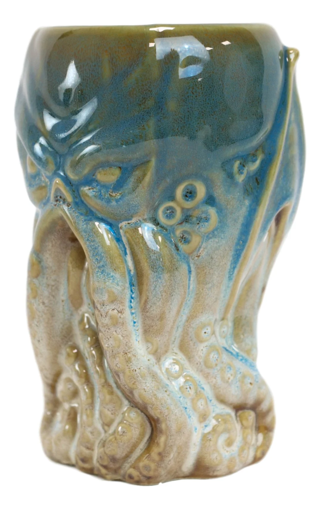 Blue Nautical Cthulhu Cosmic Monster Octopus Kraken Ceramic Tall Pint Mug Cup - Image 5