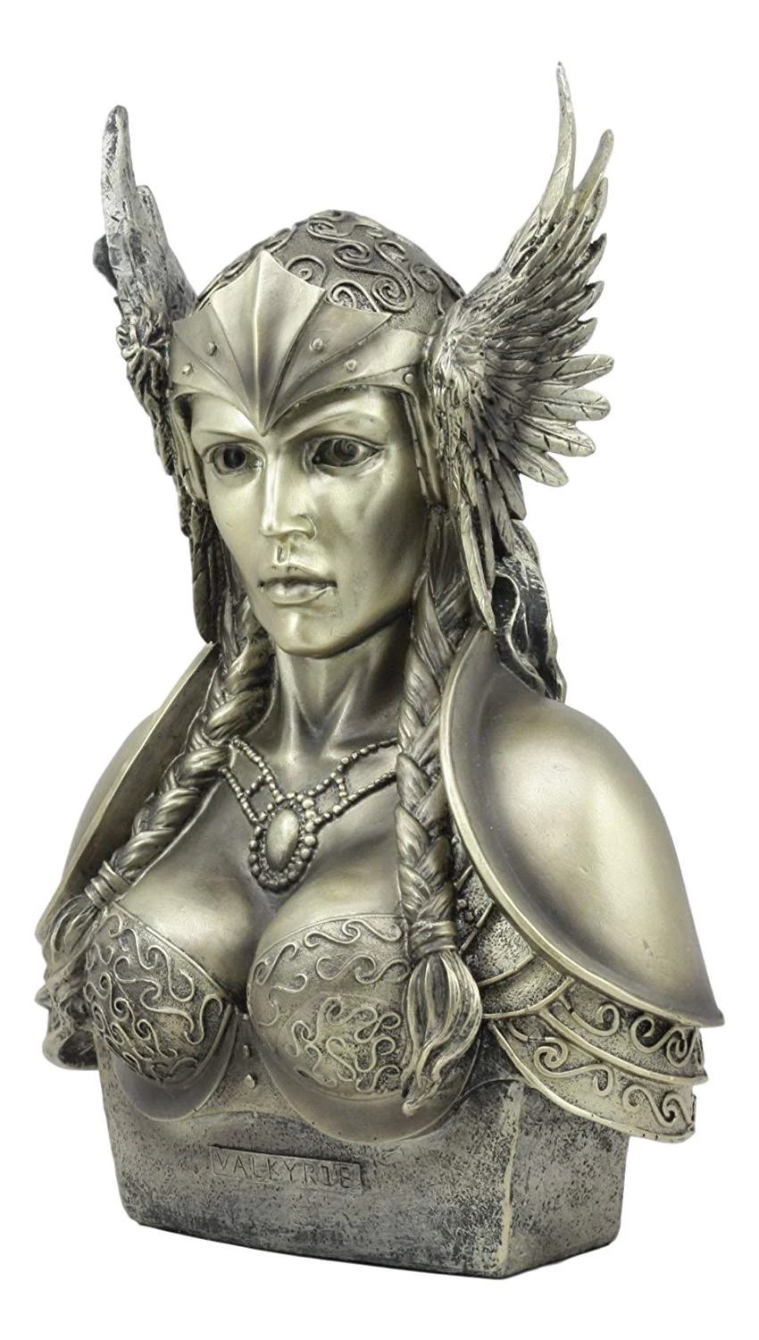Norse Viking Poetic Edda Goddess Valkyrie Bust Statue 11"H Odin's Iron Maiden - Image 6