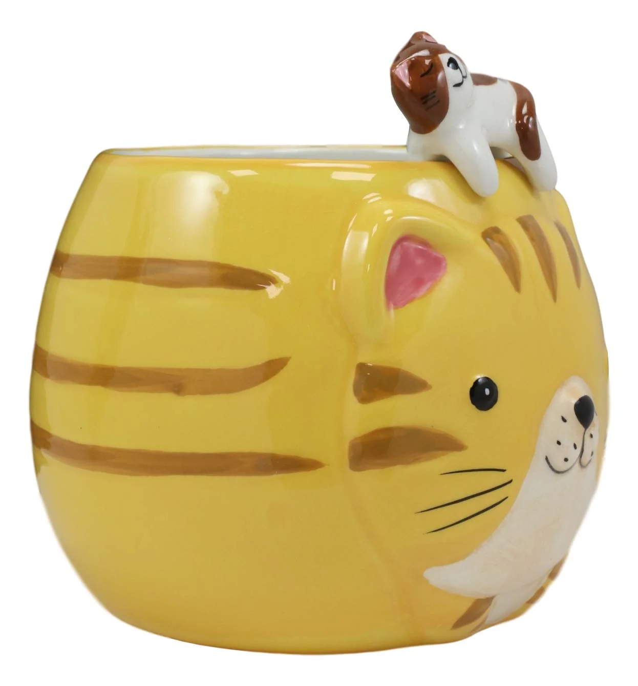 Ebros Orange Tabby Cat Ceramic Coffee Mug With Kitten Latch On Spoon Set 5.5"L - Image 2