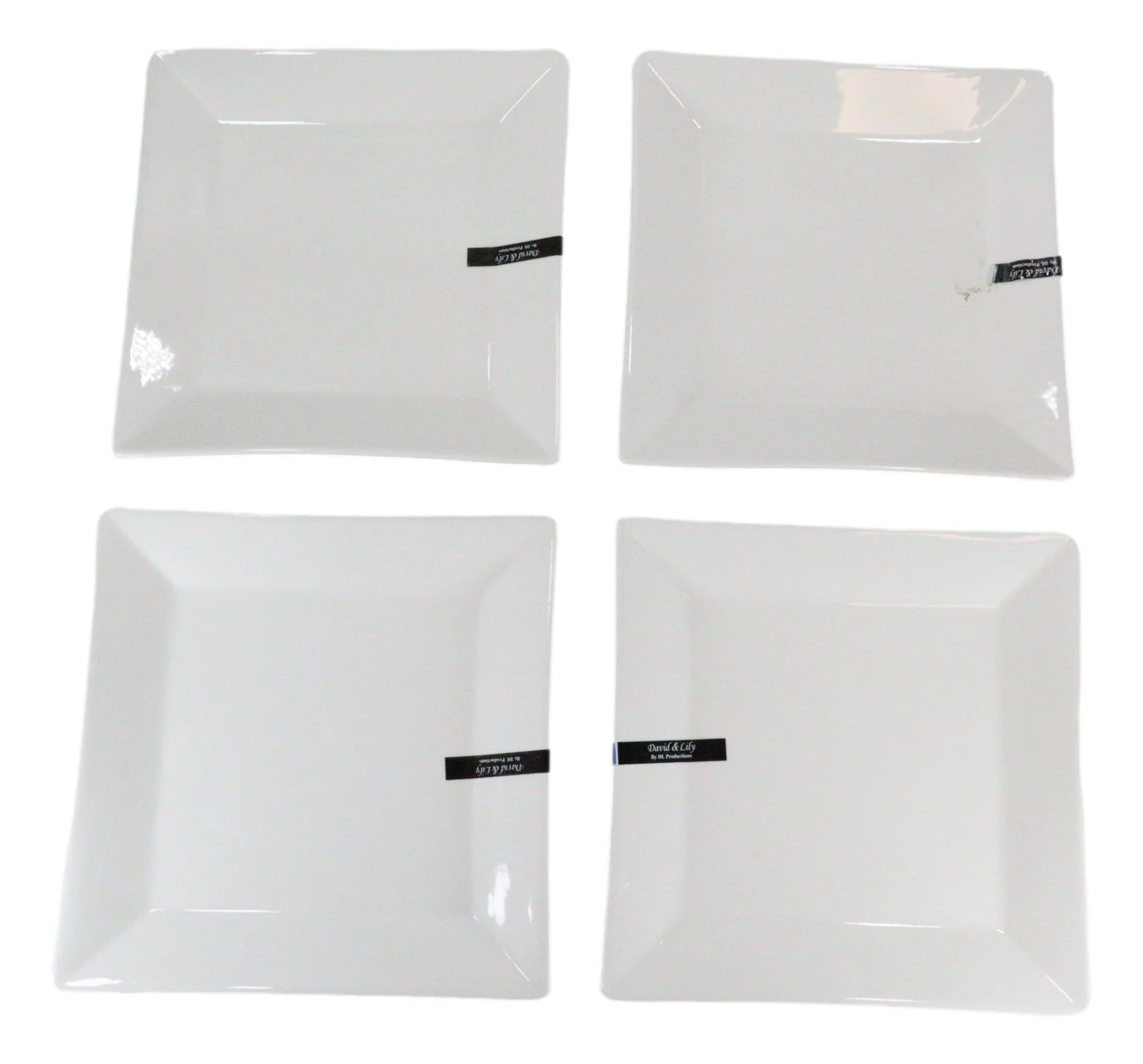 Ebros Pack Of 4 Kitchen And Dining Modern Contemporary Design Porcelain Square Appetizer Plates 8.25"Wide Restaurant Supply Grade Dishwasher And Microwave Safe Perfect For Salad Dessert Hors d'oeuvre - Image 8